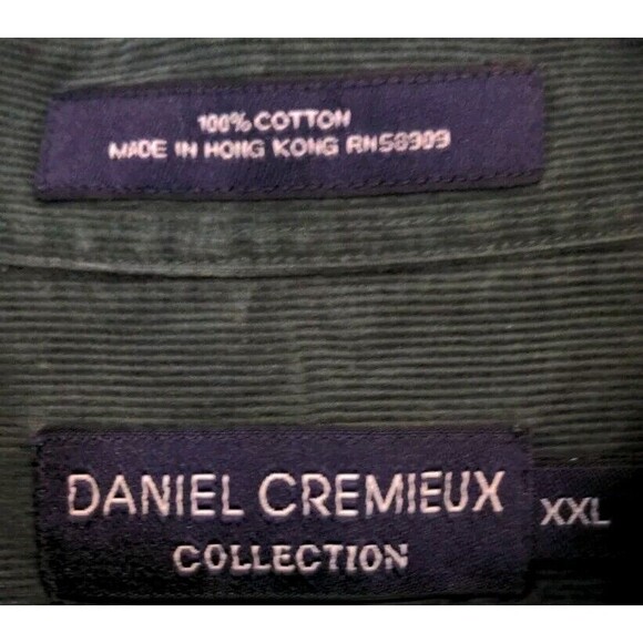 Daniel Cremieux Collection Corduroy Shirt Long Sleeve Green Button Down SZ XXL - Picture 7 of 10